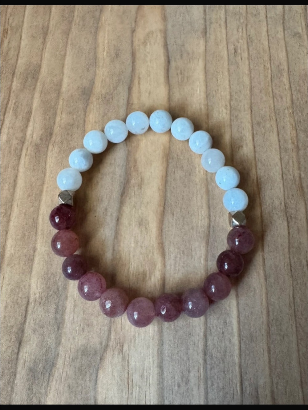 Evolve Mala Soothe Strawberry Quartz & Moonstone Stretch Bracelet